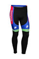 Pantaloni de ciclism lungi fără bretele - LAMPRE 2013 WINTER - albastru/roz/negru