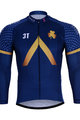 Tricou de cilism pentru iarnă cu mânecă lungă - AQUA BLUE 2018 WNT - albastru/auriu