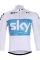 Tricou de cilism pentru iarnă cu mânecă lungă - SKY 2018 WINTER - alb/albastru deschis