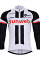 Tricou de cilism pentru iarnă cu mânecă lungă - SUNWEB 2018 WINTER - alb/negru