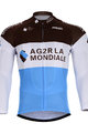 Tricou de ciclism cu mânecă lungă de vară - AG2R 2018 SUMMER - albastru deschis/maro/alb