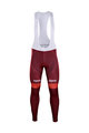 Pantaloni de ciclism lungi cu bretele - KATUSHA 2018 WINTER - roșu/bordo