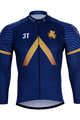 Tricou de ciclism cu mânecă lungă de vară - AQUA BLUE 2018 SMR - albastru/auriu
