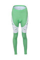 Pantaloni de ciclism lungi fără bretele - CYCLINGBOX LADY SMR - alb/verde