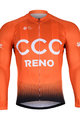BONAVELO Tricou de cilism pentru iarnă cu mânecă lungă - CCC 2019 WINTER - portocaliu/negru