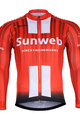 BONAVELO Tricou de cilism pentru iarnă cu mânecă lungă - SUNWEB 2019 WINTER - roșu