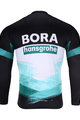 BONAVELO Tricou de cilism pentru iarnă cu mânecă lungă - BORA 2020 WINTER - verde/negru/alb