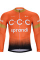 BONAVELO Tricou de cilism pentru iarnă cu mânecă lungă - CCC 2020 WINTER - negru/portocaliu
