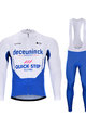 BONAVELO Tricou și pantaloni de iarnă de ciclism - QUICKSTEP 2020 WNT - albastru