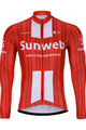 BONAVELO Tricou de cilism pentru iarnă cu mânecă lungă - SUNWEB 2020 WINTER - roșu/alb