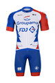 BONAVELO Tricoul și pantaloni scurți de ciclism - GROUPAMA FDJ 2021 - alb/albastru/roșu