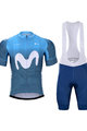 BONAVELO Tricoul și pantaloni scurți de ciclism - MOVISTAR 2021 - alb/albastru