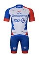 BONAVELO Tricoul și pantaloni scurți de ciclism - GROUPAMA FDJ 2022 - albastru/alb/roșu