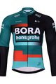 BONAVELO Tricou de cilism pentru iarnă cu mânecă lungă - BORA 2024 WINTER - roșu/verde/negru/alb