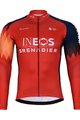 BONAVELO Tricou de cilism pentru iarnă cu mânecă lungă - INEOS 2025 WINTER - roșu/albastru