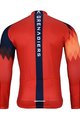 BONAVELO Tricou de cilism pentru iarnă cu mânecă lungă - INEOS 2025 WINTER - roșu/albastru