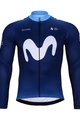 BONAVELO Tricou de cilism pentru iarnă cu mânecă lungă - MOVISTAR 2024 WINTER - alb/albastru