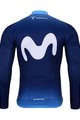 BONAVELO Tricou de cilism pentru iarnă cu mânecă lungă - MOVISTAR 2024 WINTER - alb/albastru