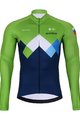 BONAVELO Tricou și pantaloni de iarnă de ciclism - SLOVENIA WINTER - verde/albastru/negru