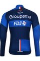 BONAVELO Tricou și pantaloni de iarnă de ciclism - FDJ 2024 WINTER - albastru/negru