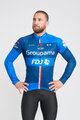 BONAVELO Tricou de cilism pentru iarnă cu mânecă lungă - FDJ 2025 WINTER - albastru/negru