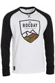 Rocday Tricou de ciclism cu mânecă lungă - CREST - alb/negru