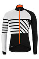 SANTINI Tricou de cilism pentru iarnă cu mânecă lungă - SVOLTA WINTER - alb/negru