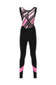 SANTINI Pantaloni de ciclism lungi cu bretele - CORAL RAGGIO LADY - negru/roz