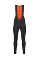 SANTINI Pantaloni de ciclism lungi cu bretele - LAVA WINTER - negru/portocaliu