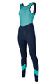 SANTINI Pantaloni de ciclism lungi cu bretele - CORAL BENGAL LADY - negru/albastru