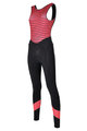 SANTINI Pantaloni de ciclism lungi cu bretele - CORAL BENGAL LADY - negru/roz