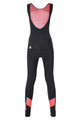SANTINI Tricou și pantaloni de iarnă de ciclism - CORAL B. LADY WINTER - negru/roz