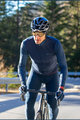 SANTINI Tricou și pantaloni de iarnă de ciclism - COLORE PURO WINTER - albastru/negru