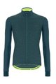 SANTINI Tricou de cilism pentru iarnă cu mânecă lungă - COLORE PURO WINTER - verde