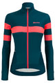 SANTINI Tricou și pantaloni de iarnă de ciclism - CORAL B. LADY WINTER - negru/albastru/roz