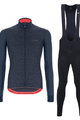 SANTINI Tricou și pantaloni de iarnă de ciclism - COLORE PURO WINTER - albastru/negru