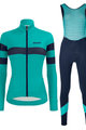 SANTINI Tricou și pantaloni de iarnă de ciclism - CORAL B. LADY WINTER - albastru/albastru deschis