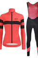 SANTINI Tricou și pantaloni de iarnă de ciclism - CORAL B. LADY WINTER - negru/roz