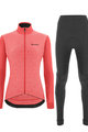 SANTINI Tricou și pantaloni de iarnă de ciclism - COLORE PURO LADY WNT - roz/negru