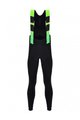 SANTINI Pantaloni de ciclism lungi cu bretele - COMMAND WINTER - verde/negru