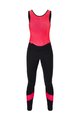 SANTINI Pantaloni de ciclism lungi cu bretele - CORAL BENGAL LADY - roz/negru