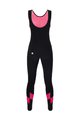 SANTINI Pantaloni de ciclism lungi cu bretele - CORAL BENGAL LADY - roz/negru