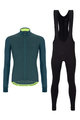 SANTINI Tricou și pantaloni de iarnă de ciclism - COLORE PURO+OMNIA - negru/verde