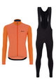 SANTINI Tricou și pantaloni de iarnă de ciclism - COLORE PURO+OMNIA - portocaliu/negru