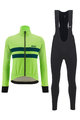 SANTINI Jachetă și pantaloni de iarnă de ciclism - COLORE HALO + LAVA - verde/negru