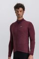 SANTINI Tricou de cilism pentru iarnă cu mânecă lungă - PURE - bordo