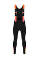 SANTINI Pantaloni de ciclism lungi cu bretele - COMMAND WINTER - portocaliu/negru