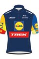 SANTINI Tricou de ciclism cu mânecă scurtă - LIDL TREK 2024 KIDS - galben/roșu/albastru