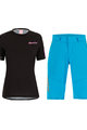 SANTINI Tricoul și pantalonii de ciclism MTB - SASSO MTB LADY - negru/turcoaz