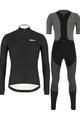 SANTINI Tricou și pantaloni de iarnă de ciclism - COLORE WINTER - negru/gri